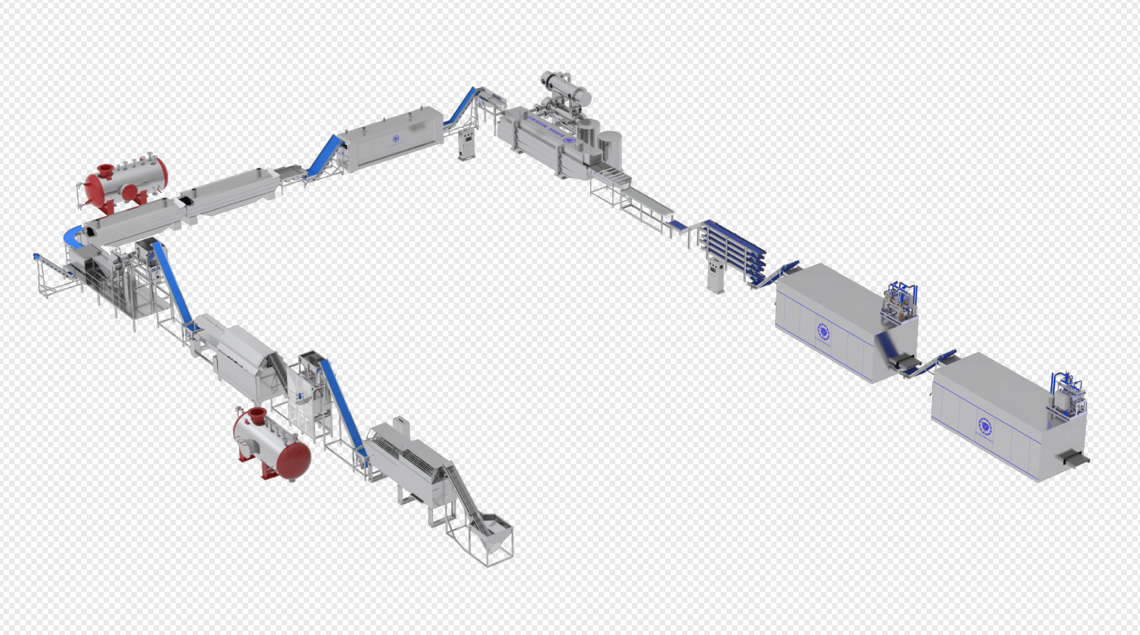 خط انتاج البطاطس النصف المقلية الفنكر